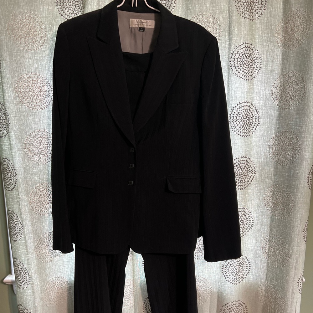 Women’s two piece black pants suit size 12